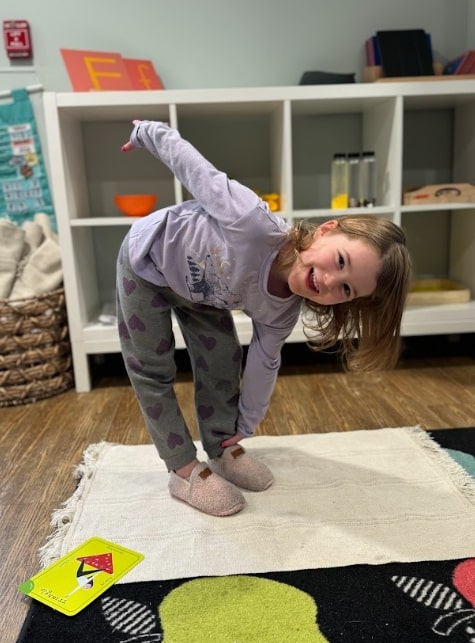 Student doing mindful movement